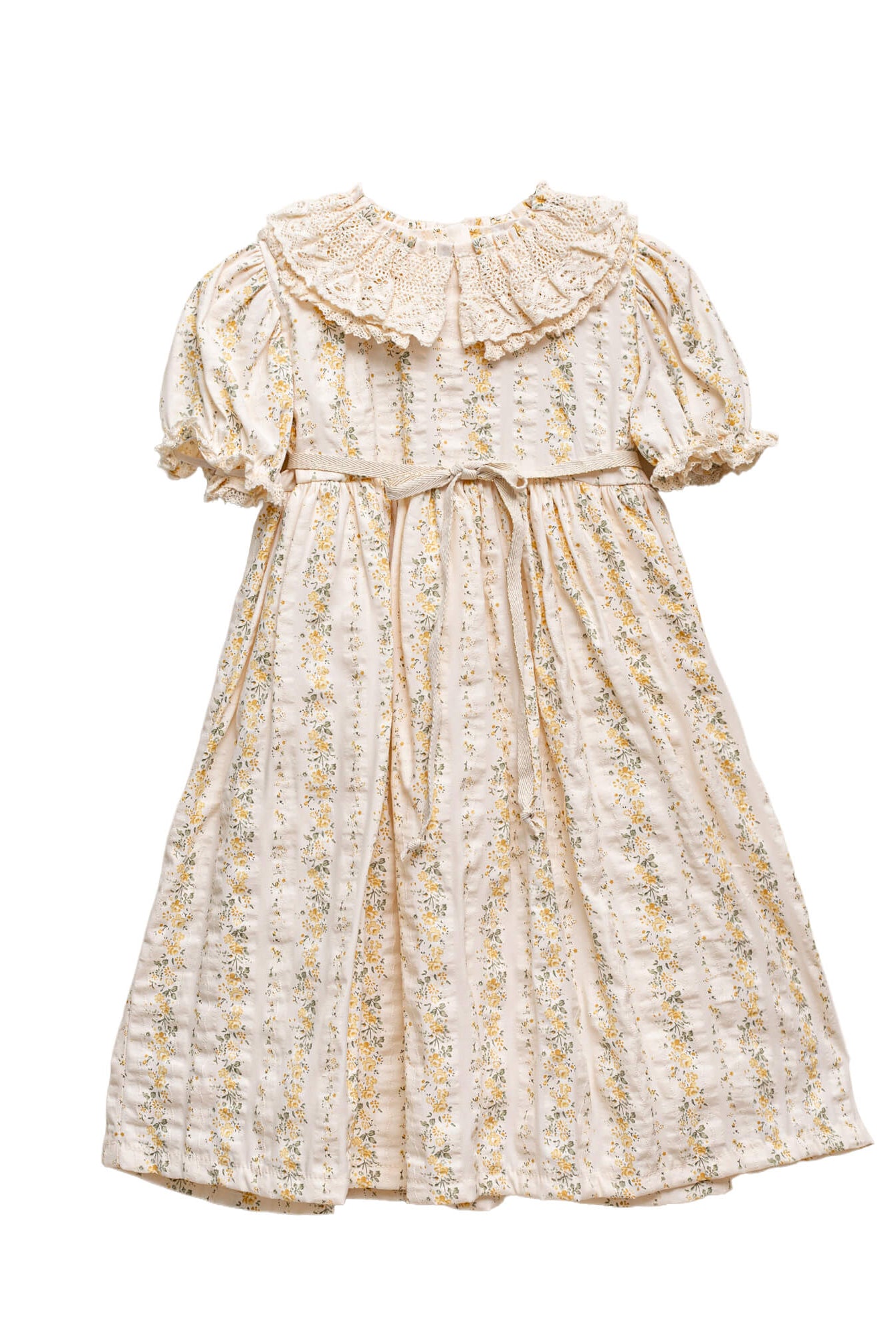 Vestido para niña amarillo con encaje Cosmosophie