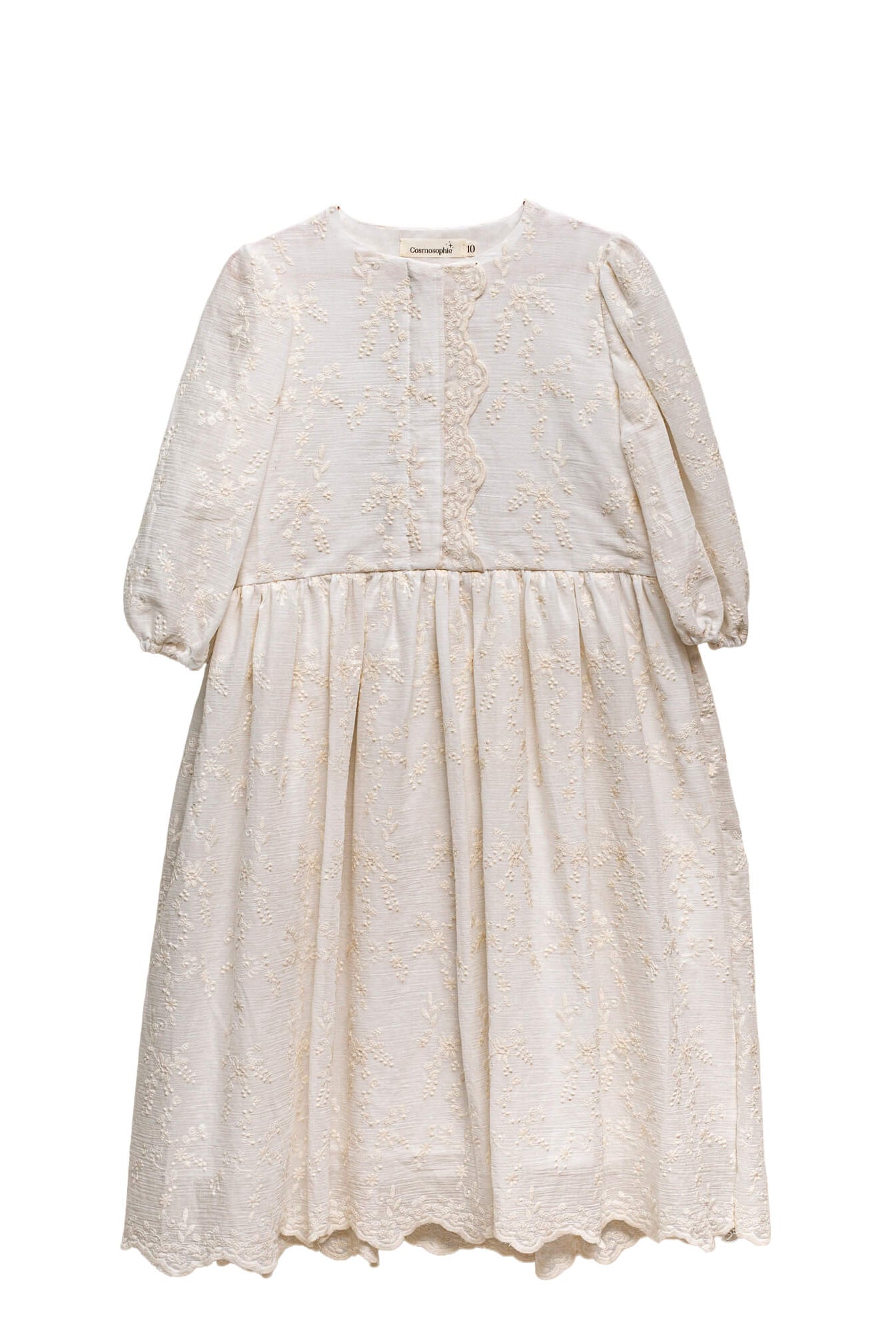 Vestido de bambula bordada para niña Cosmosophie