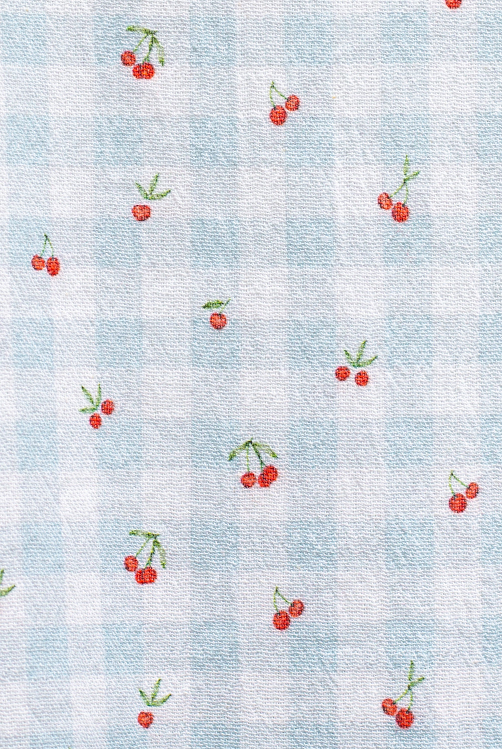 Vestido Cox vichy azul con estampado de cerezas Cherry