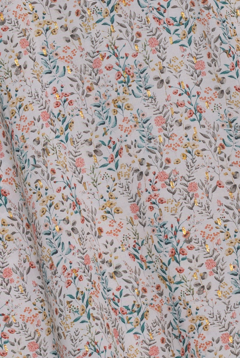 Blusa mujer flores en viscosa con toques de oro