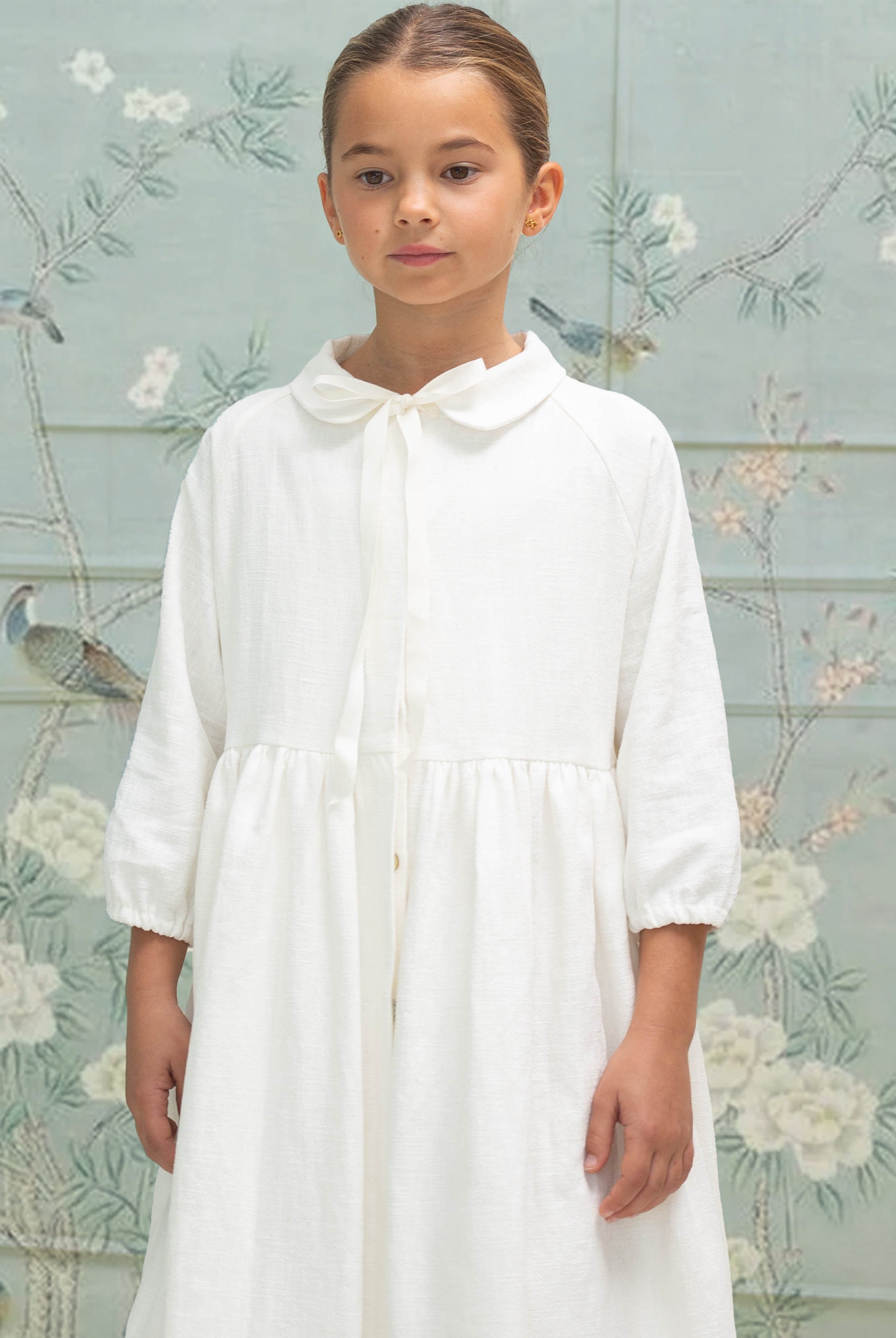 Vestido primera comunión de lino blanco Gemini de Cosmosophie