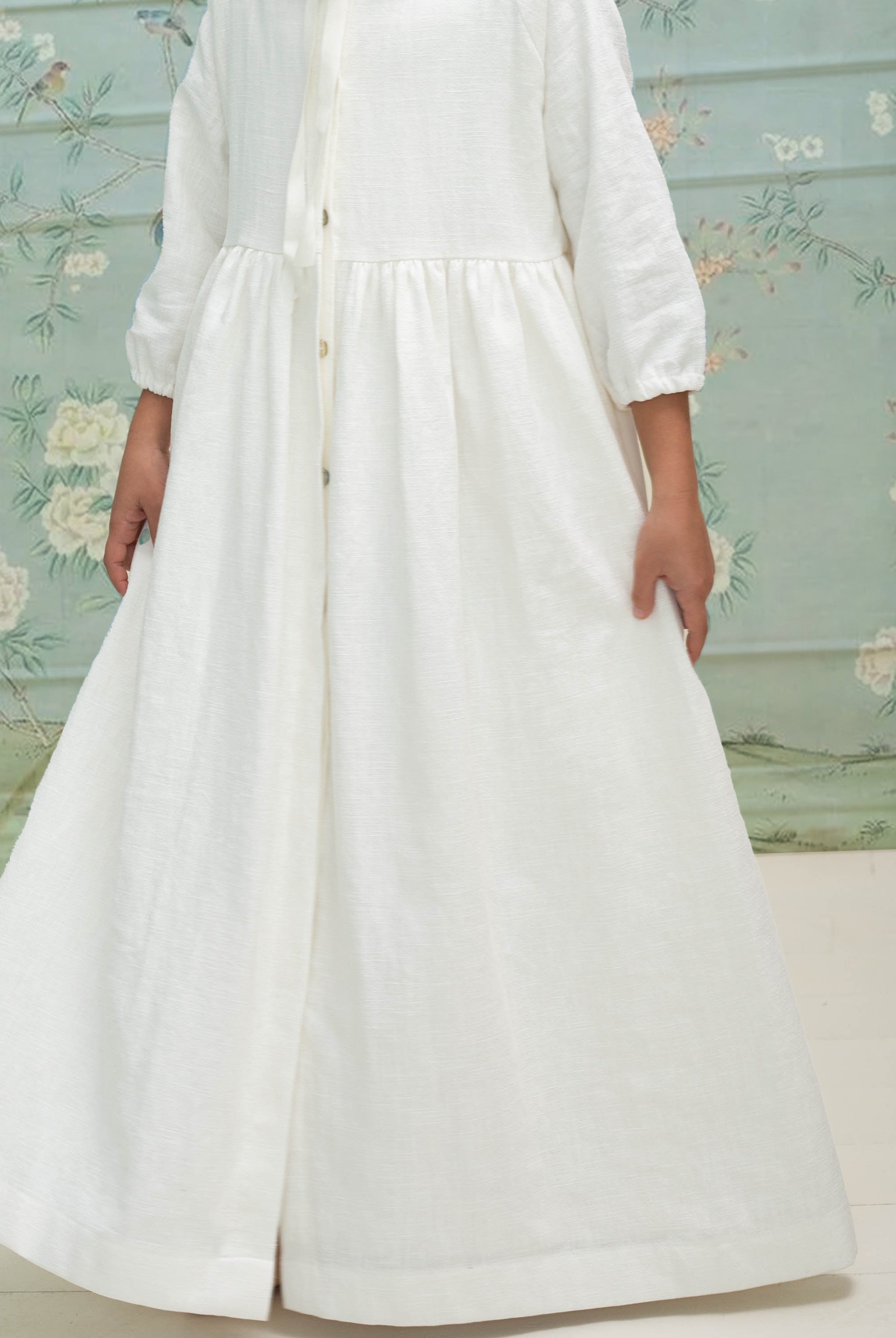 Vestido primera comunión de lino blanco Gemini de Cosmosophie