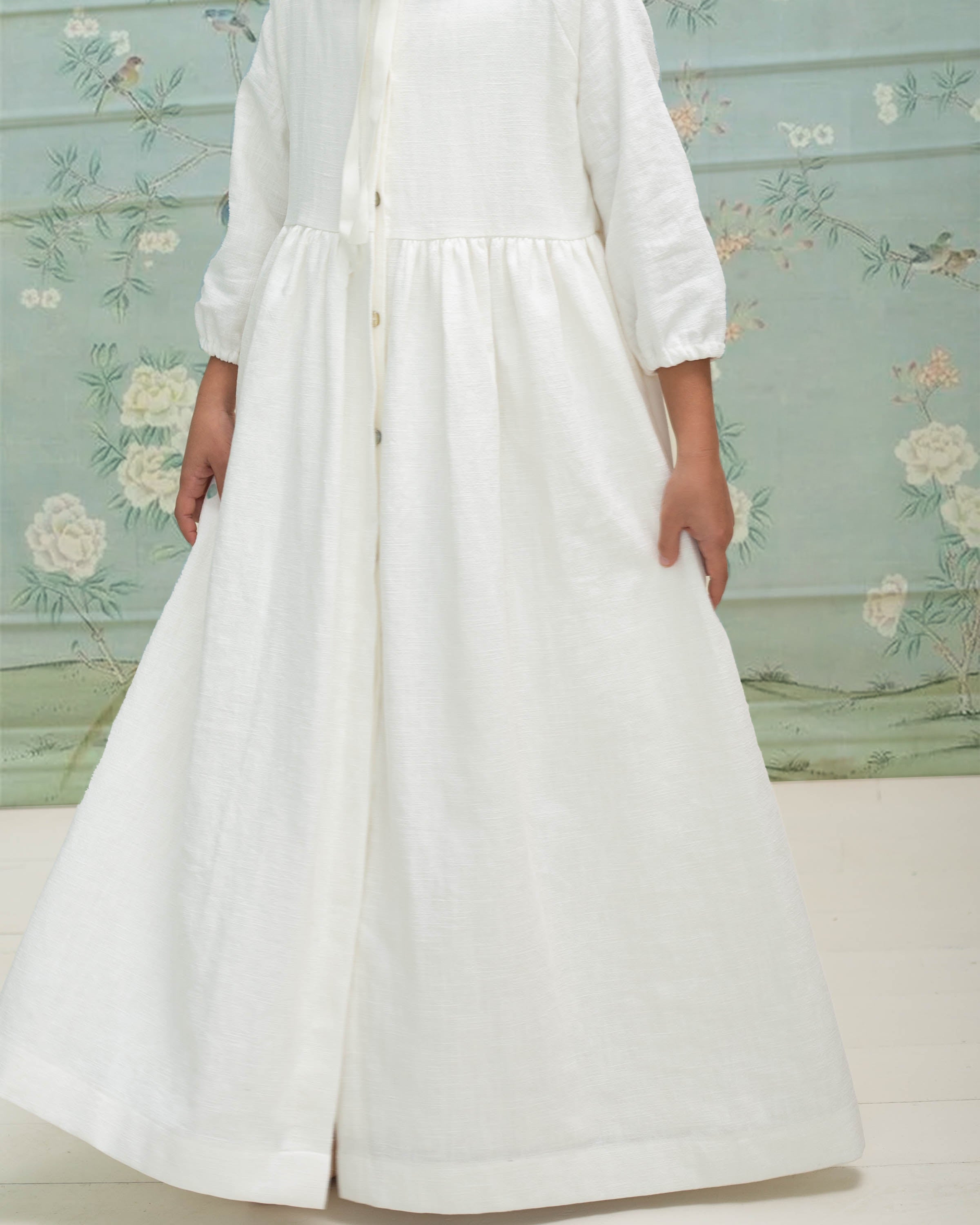 Vestido primera comunión de lino blanco Gemini de Cosmosophie