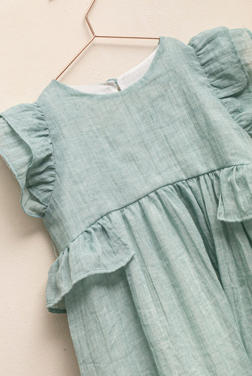 Traje de arras para niña largo en color verde Cosmosphie