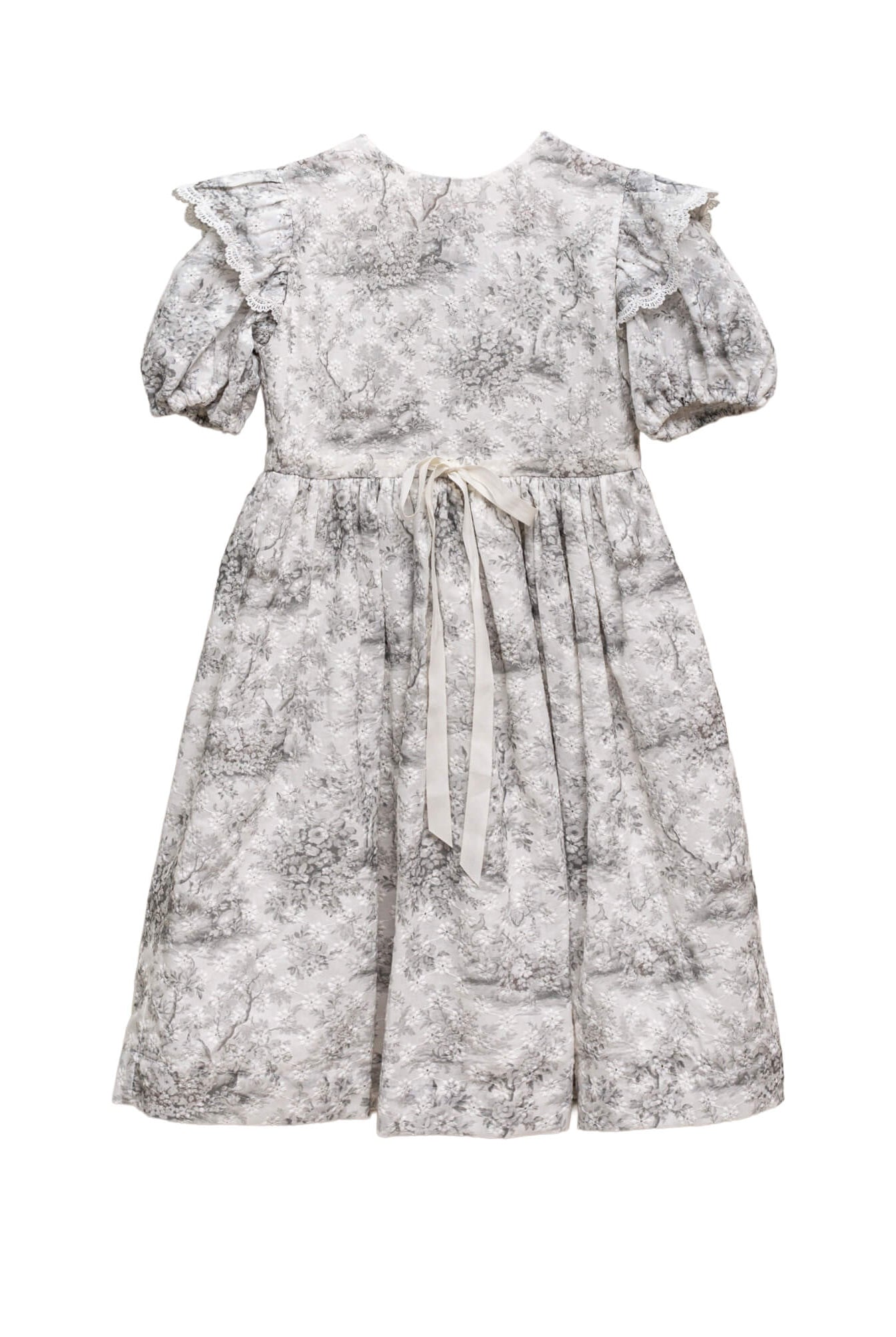 Vestido en batista bordada estampado toile de Jouy Cosmosophie