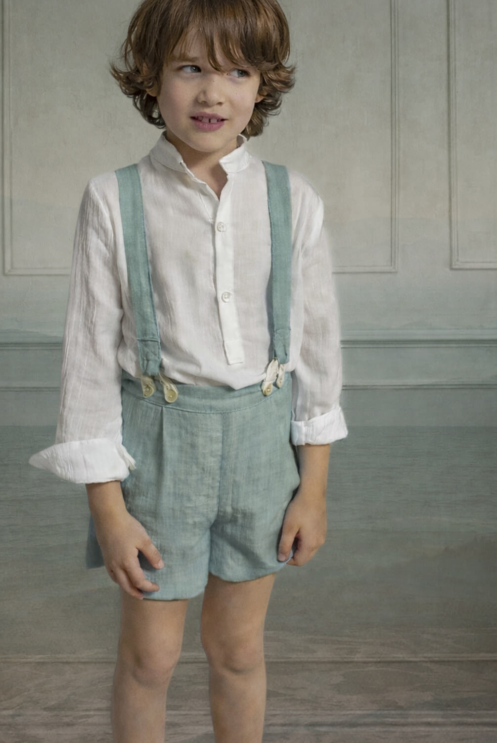 Pantalon corto niño para arras color verde Cosmosophie