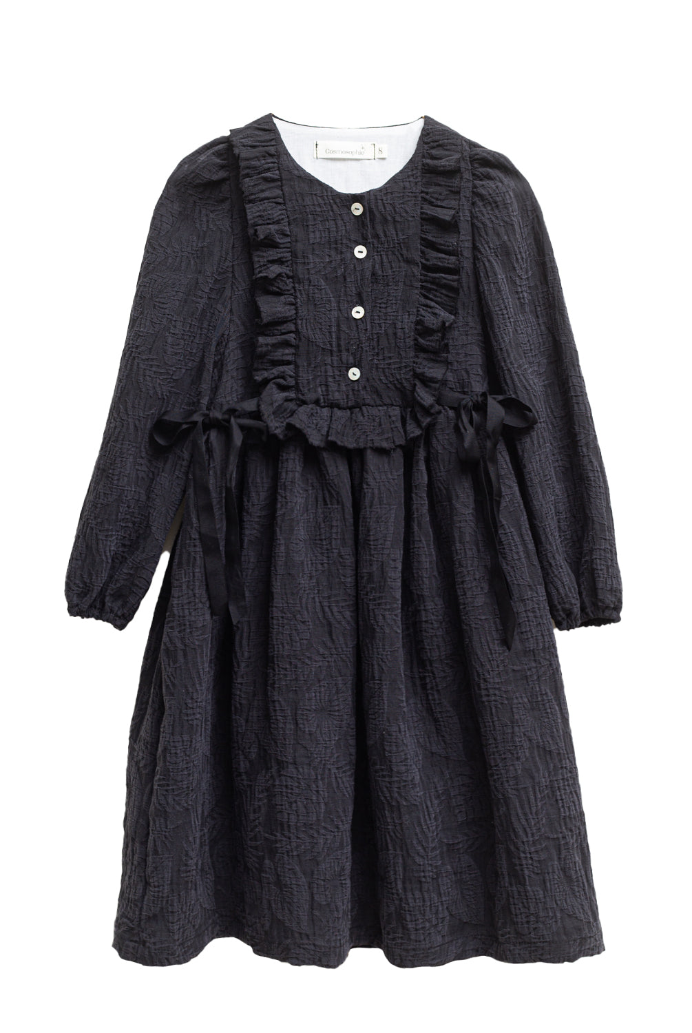 Vestido negro jaquard Lua