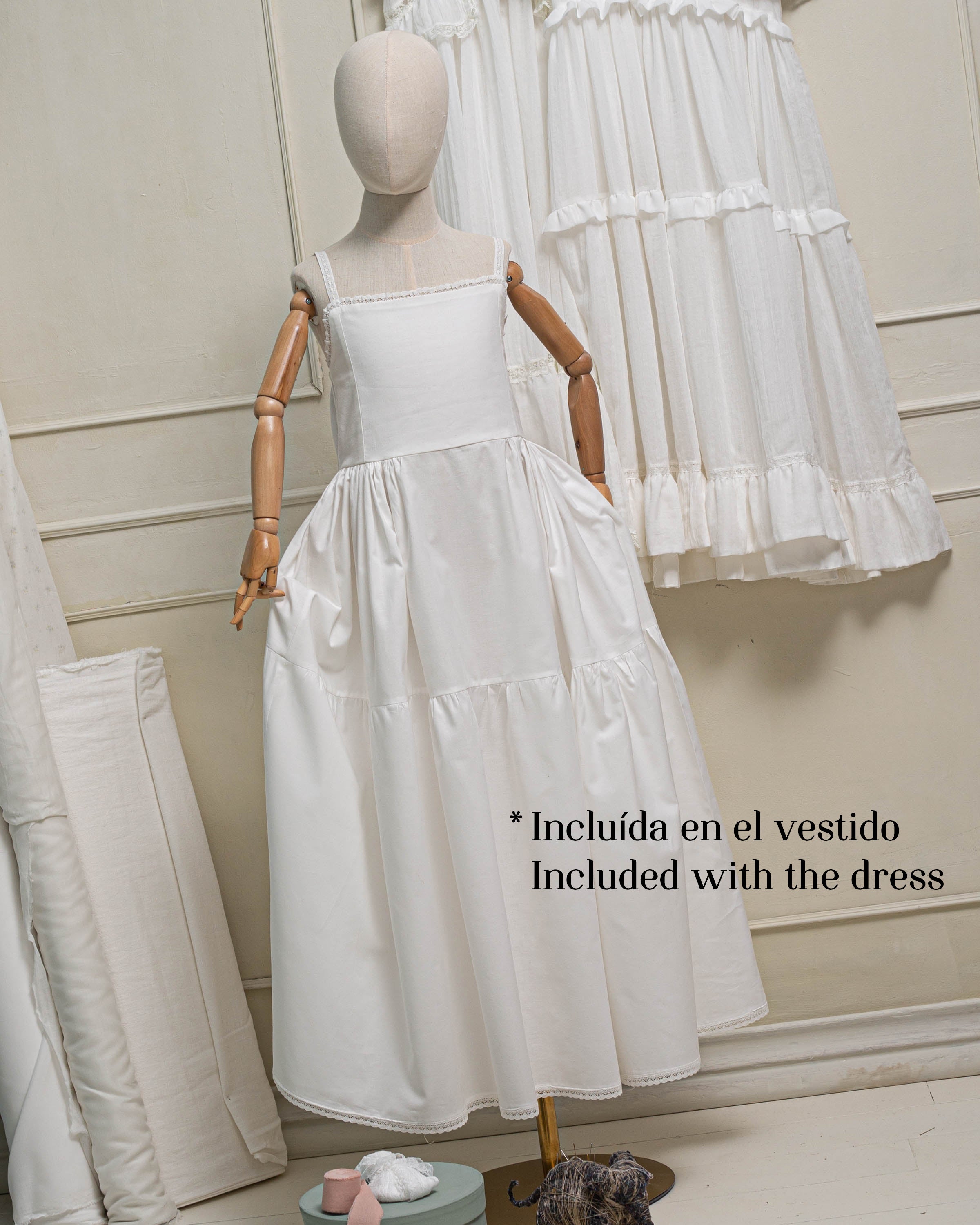 Vestido Primera Comunion blanco Lotus de Cosmosophie