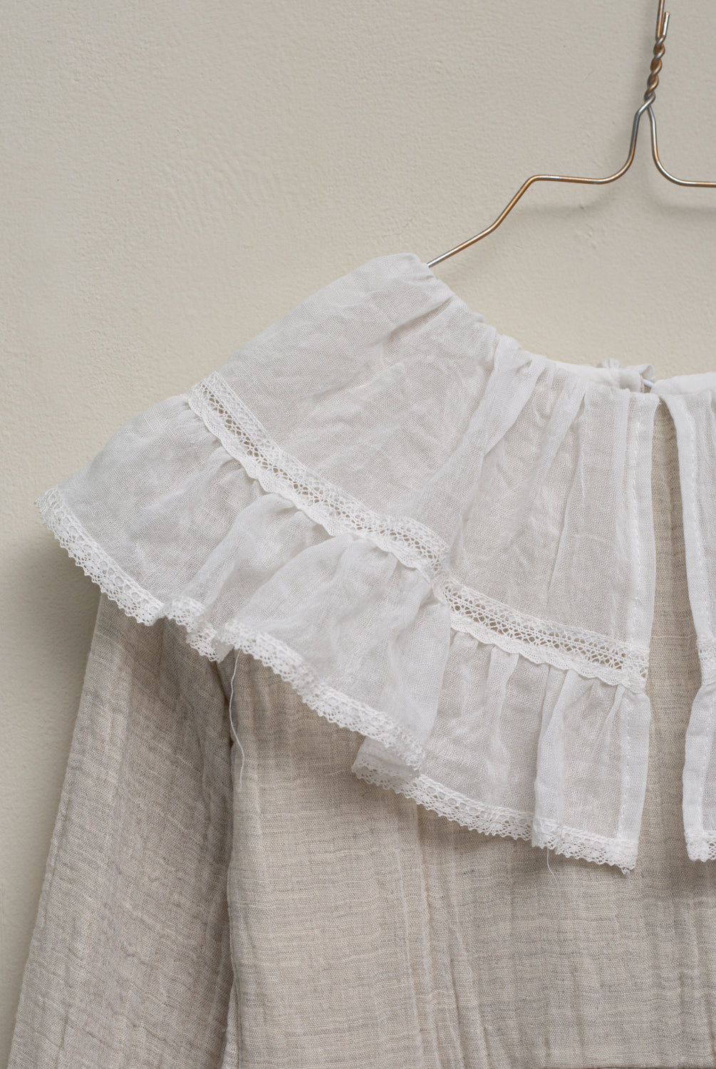 Vestido gris maxicuello muselina Yves Chambray