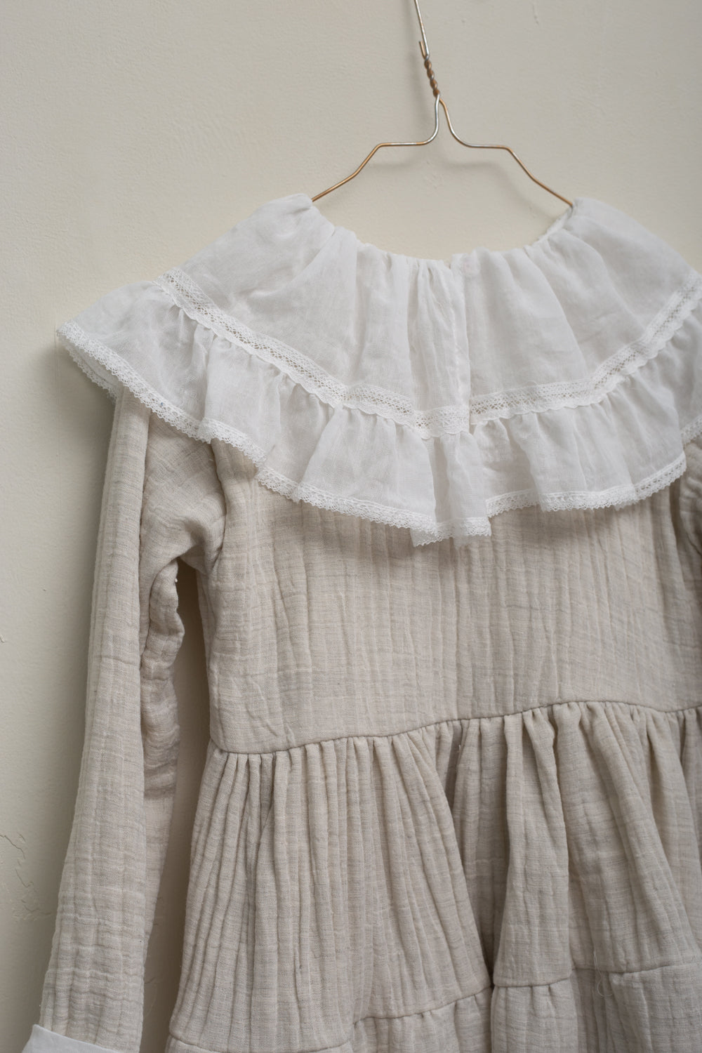 Vestido gris maxicuello muselina Yves Chambray