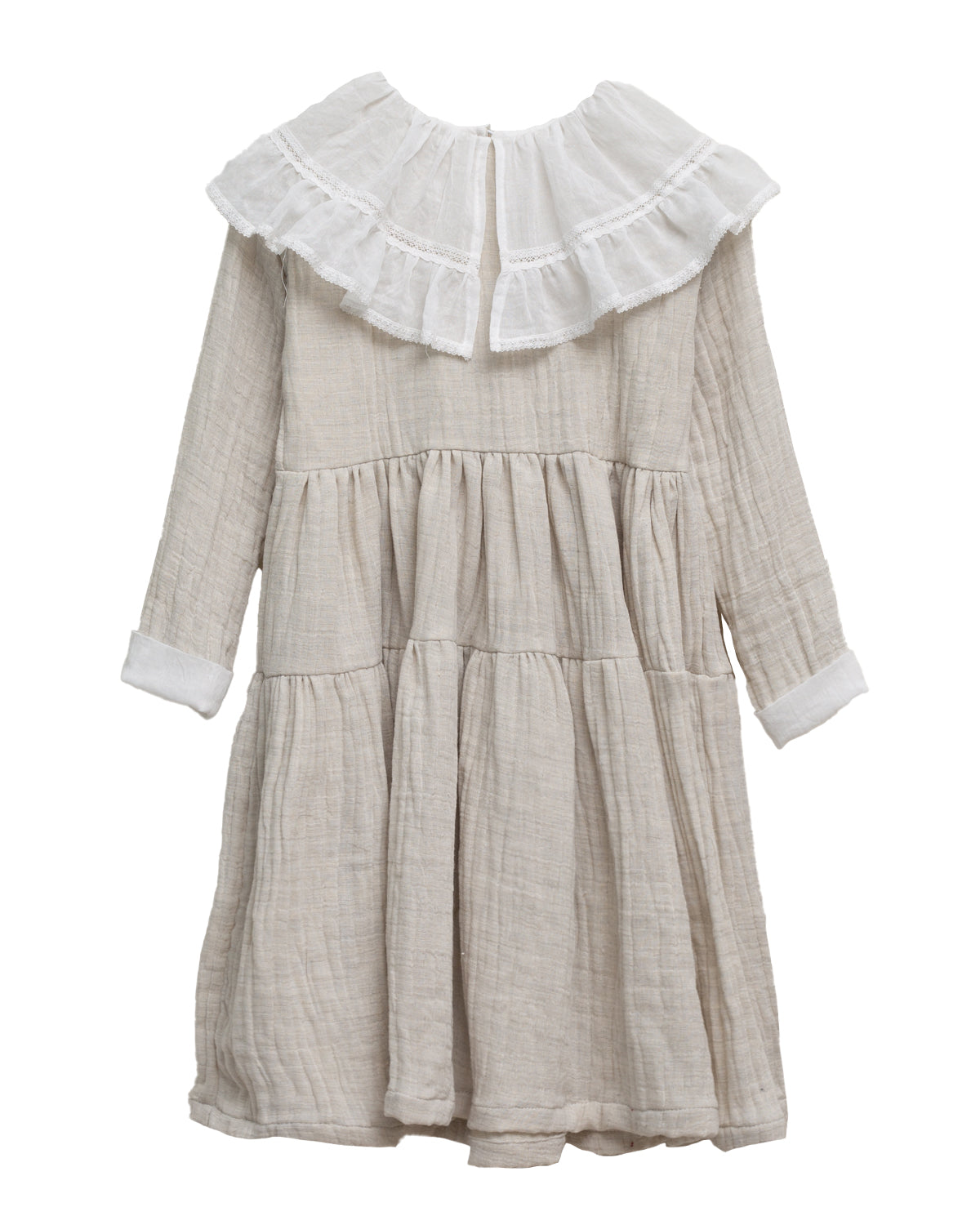 Vestido gris maxicuello muselina Yves Chambray