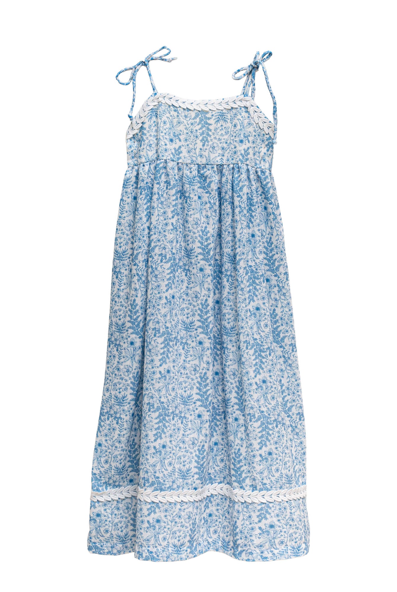 Vestido de tirantes de flores azules cosmosophie