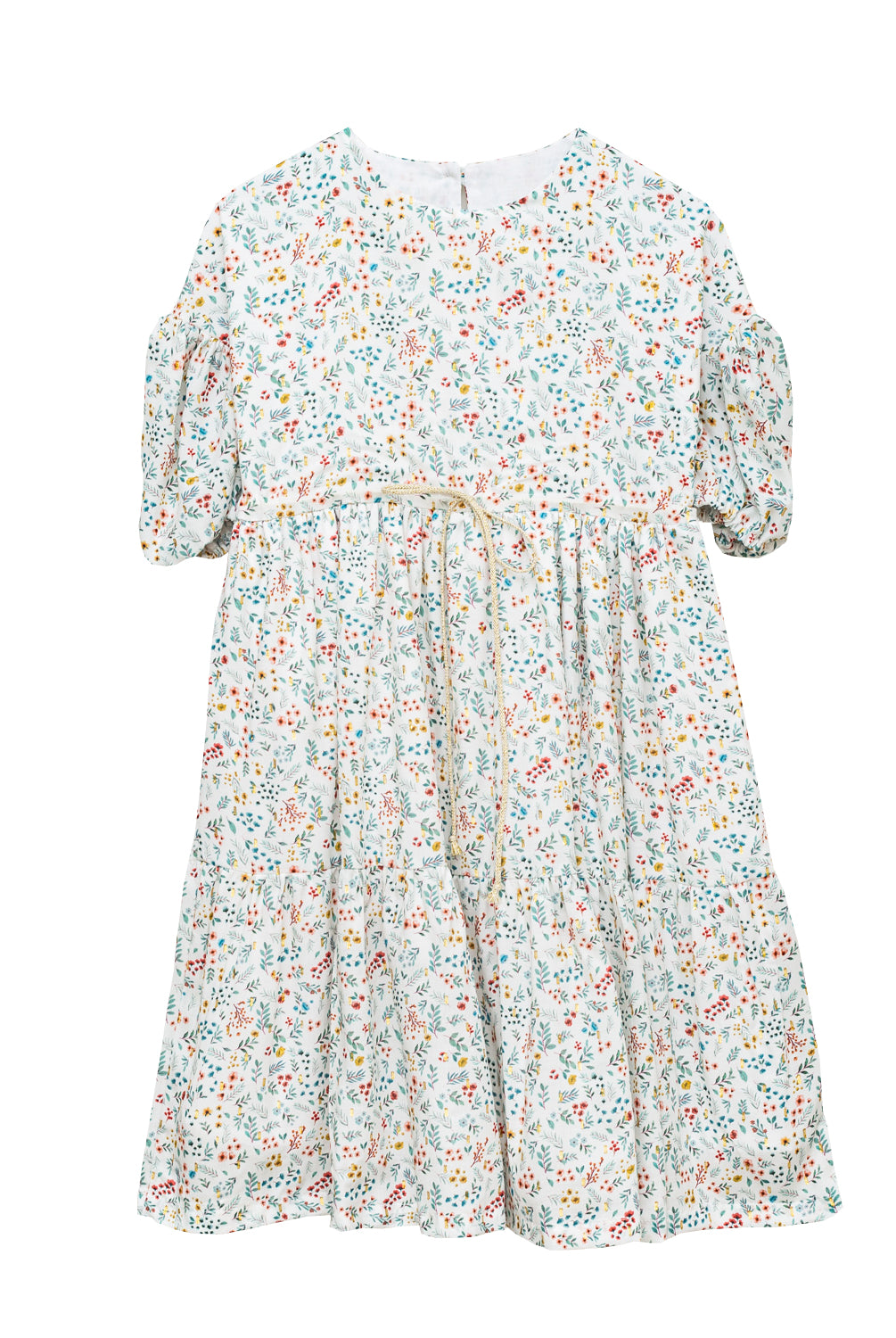 Vestido flores y oro Alice adolescente Cosmosophie