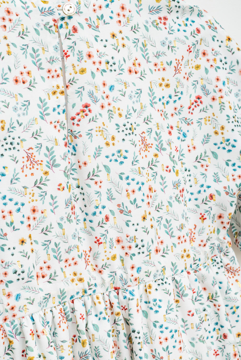 Vestido flores y oro Alice adolescente Cosmosophie