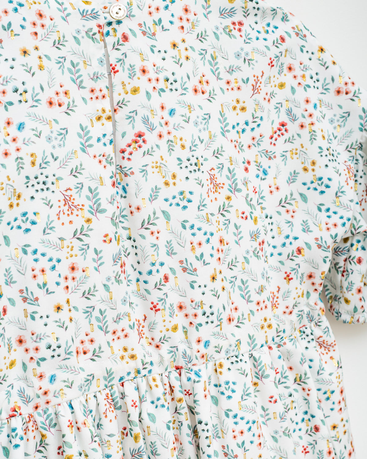 Vestido flores y oro Alice adolescente Cosmosophie