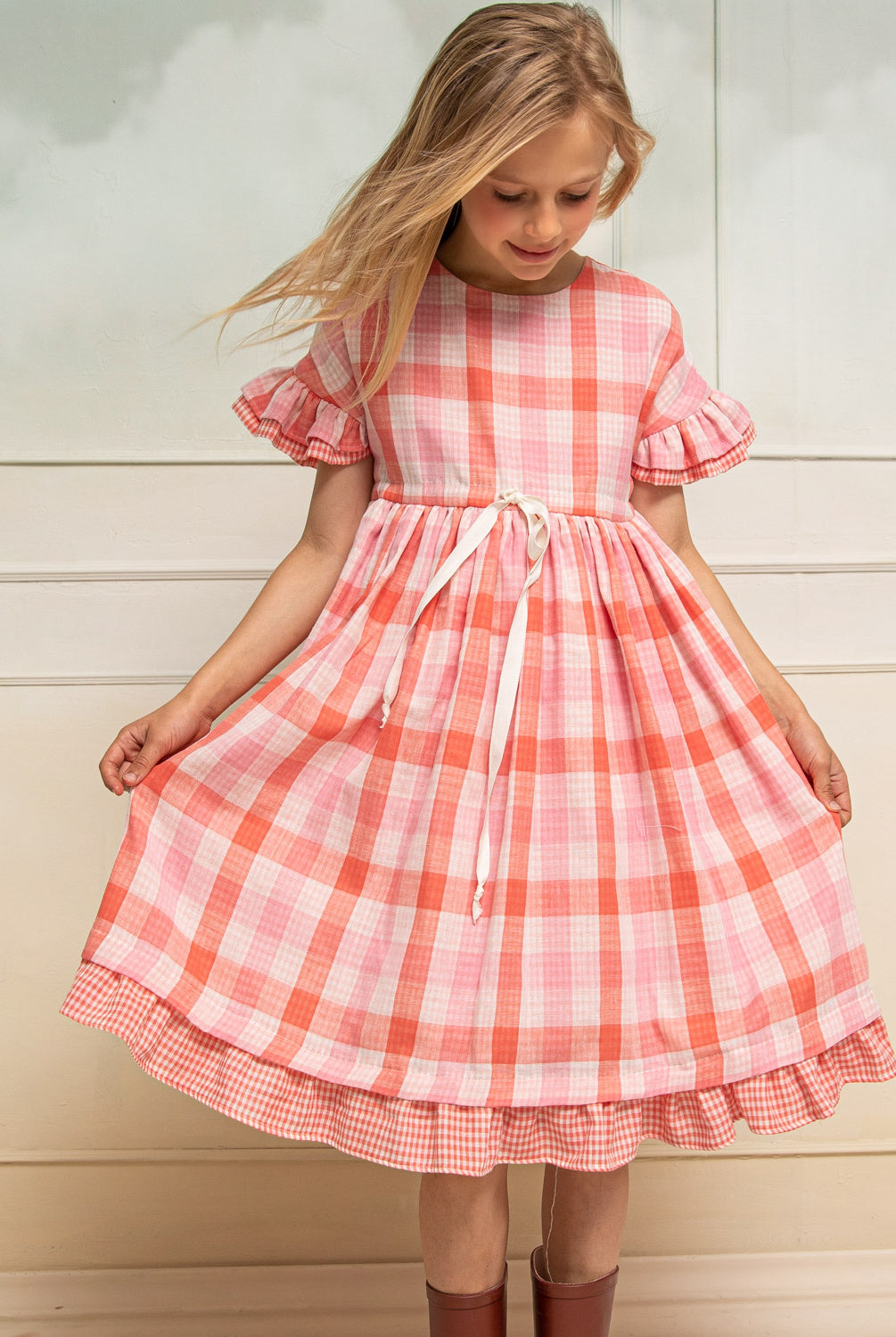 Vestido cuadros rosa Alisa Cosmosophie