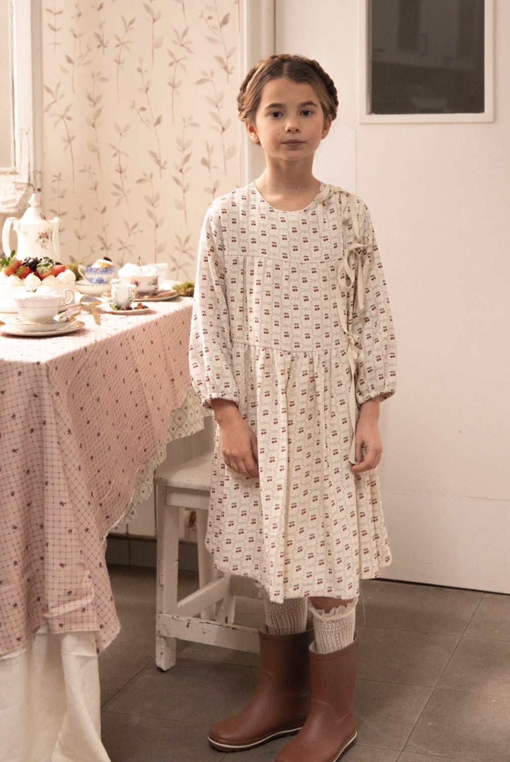 Vestido estampado cerezas para adolescente de Cosmosophie