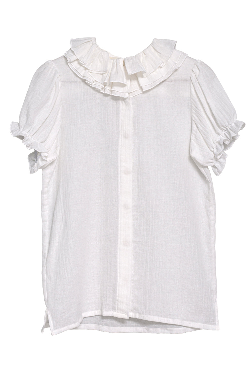 Blusa mujer con cuello de volantes