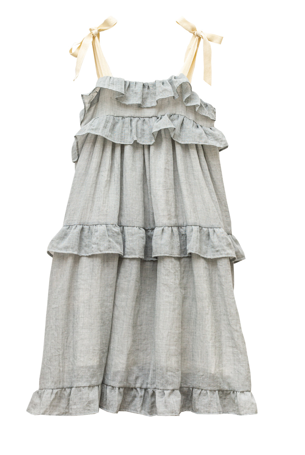 Vestido elegante adolescente en gris claro tirantes Cosmosophie