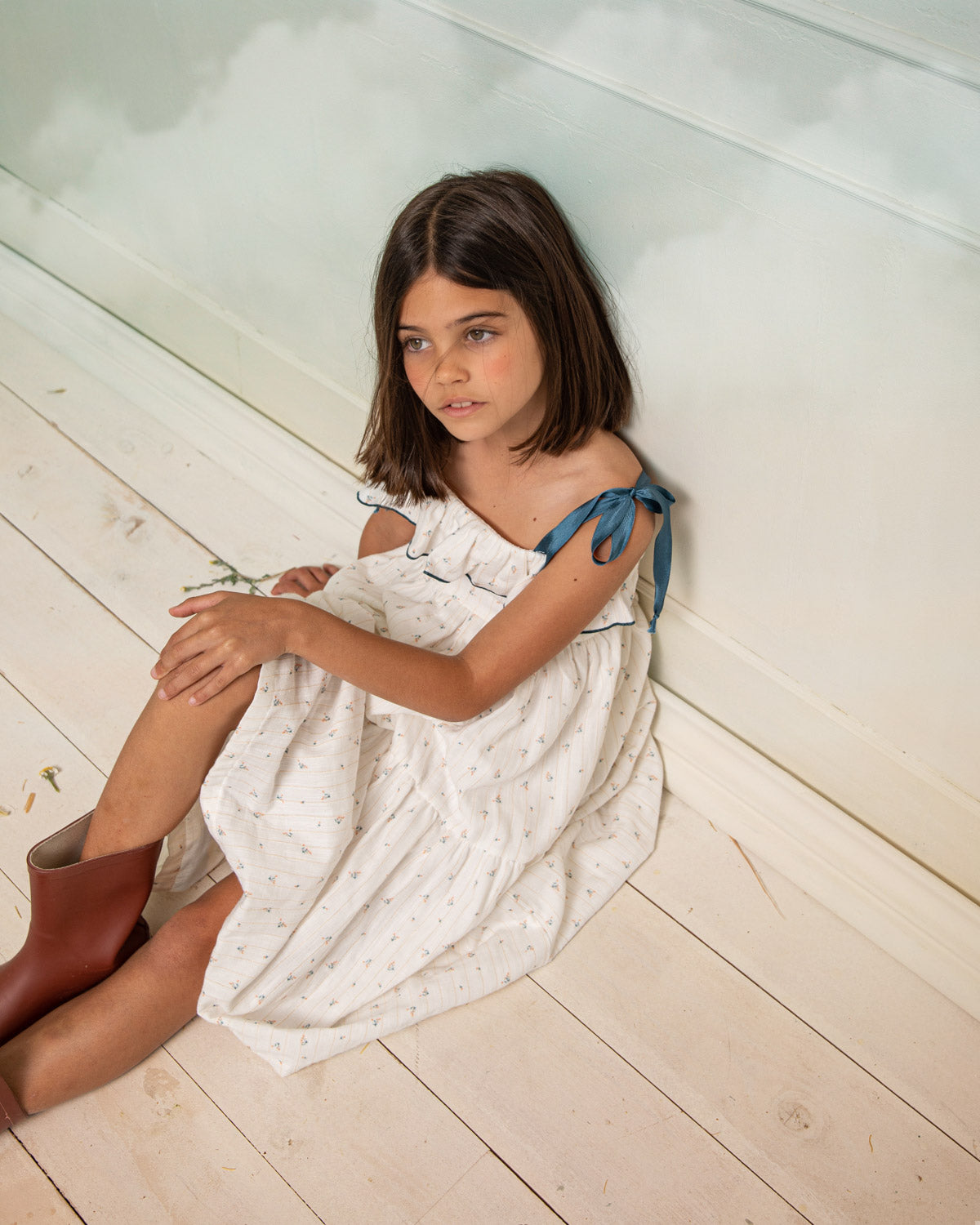 Vestido tirantes de flores para invitada ocasiones especiales niña y adolescente