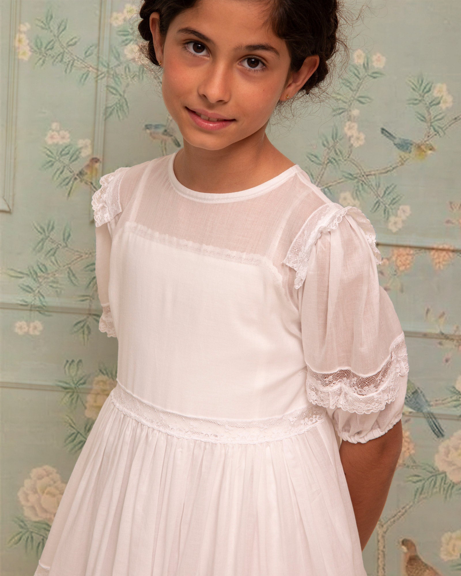 Vestido Primera Comunion blanco Lotus de Cosmosophie