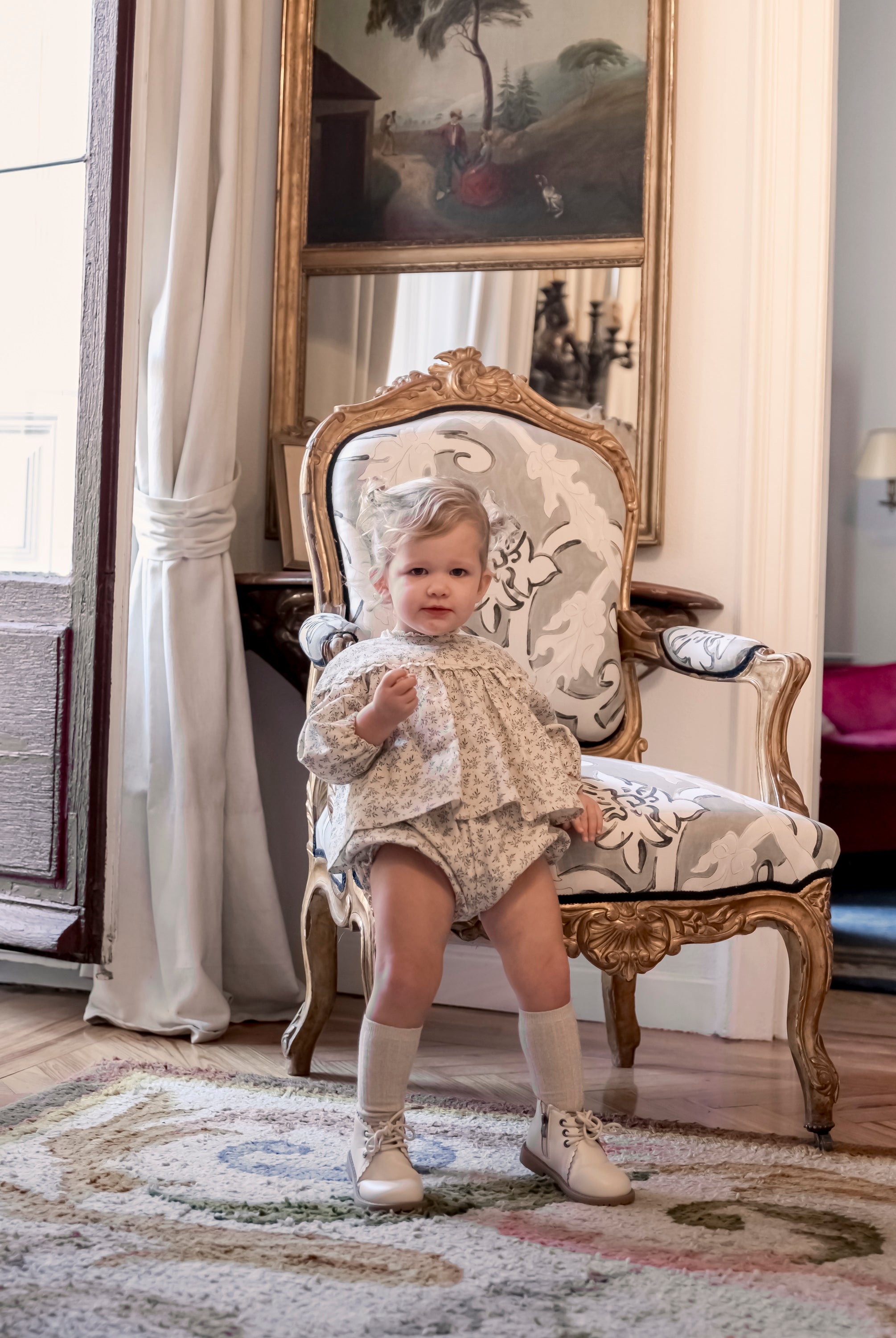 Conjunto bebe lino de flores de cosmosophie