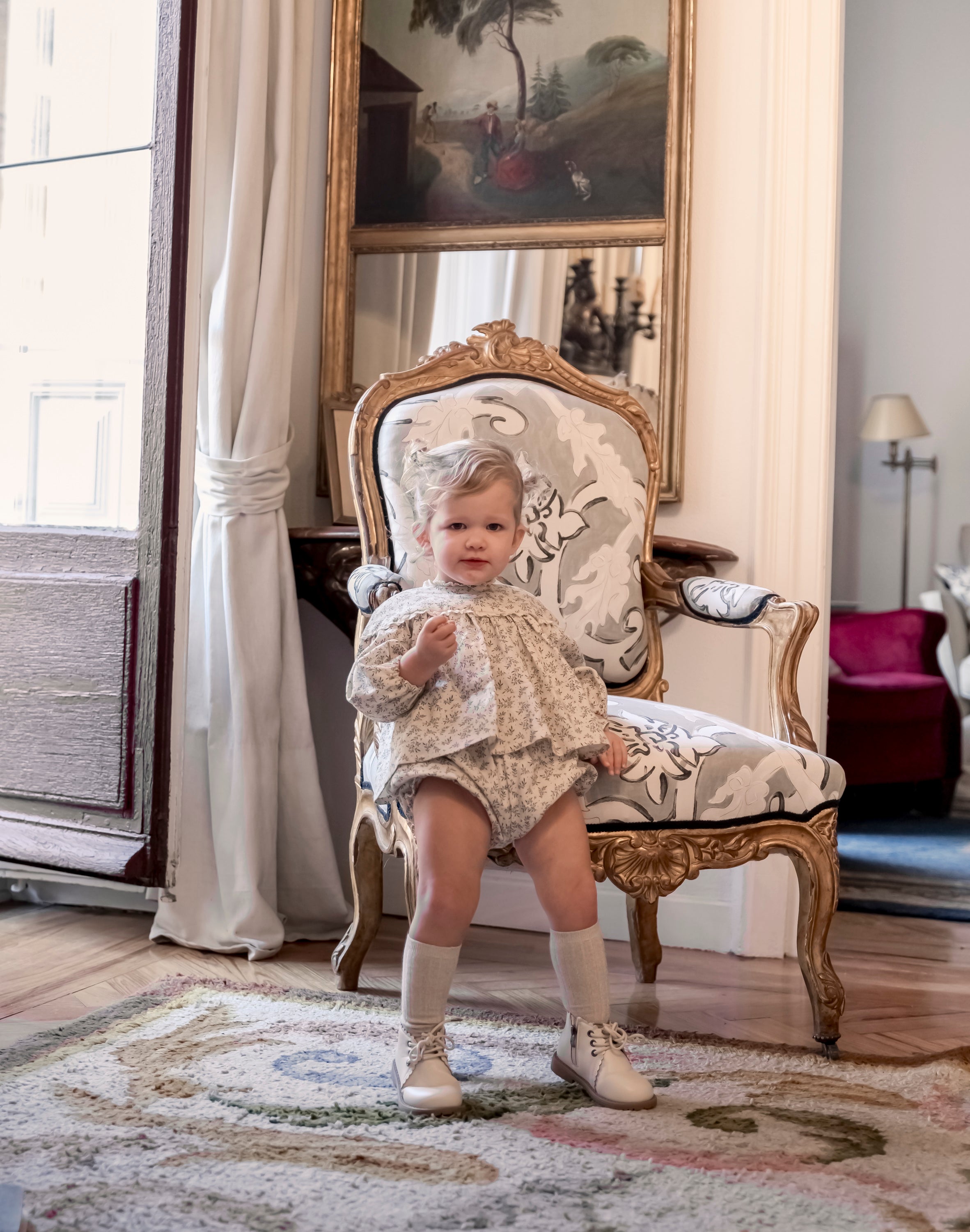 Conjunto bebe lino de flores de cosmosophie