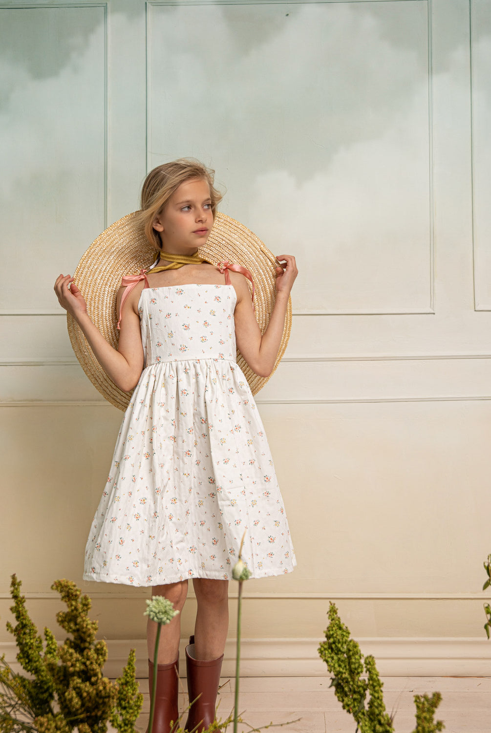 Vestido tirantes florecitas rosas Polar estampado Bloom