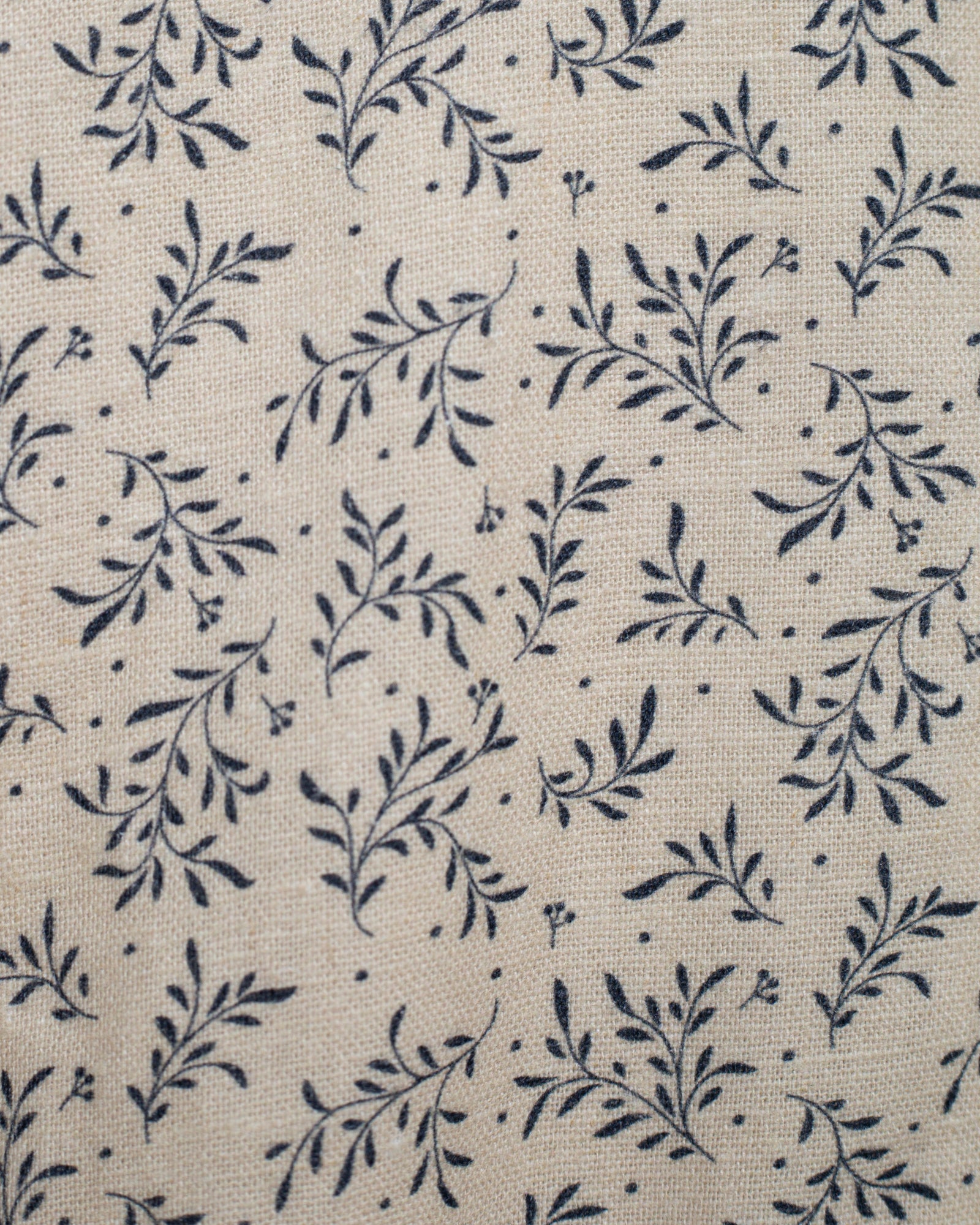 Falda lino beige con flores azul marino Cosmosophie