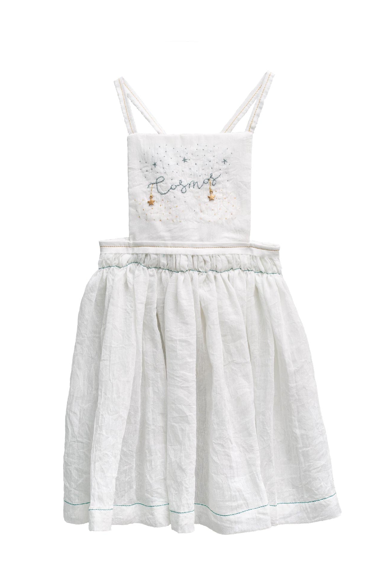 Delantal para traje de arras bordado a mano en blanco de Cosmosophie