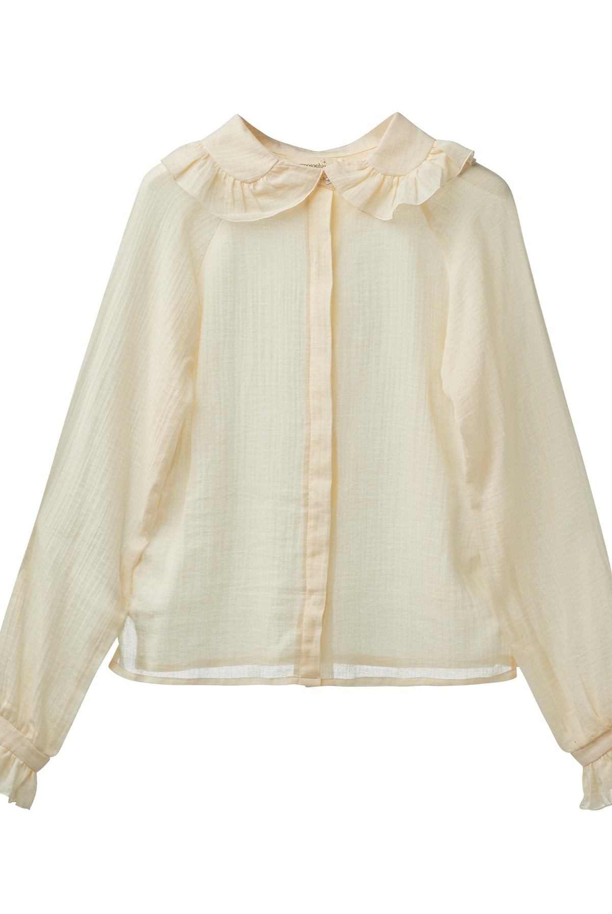 Blusa estilo retro cuello bebe con volantes cosmosophie