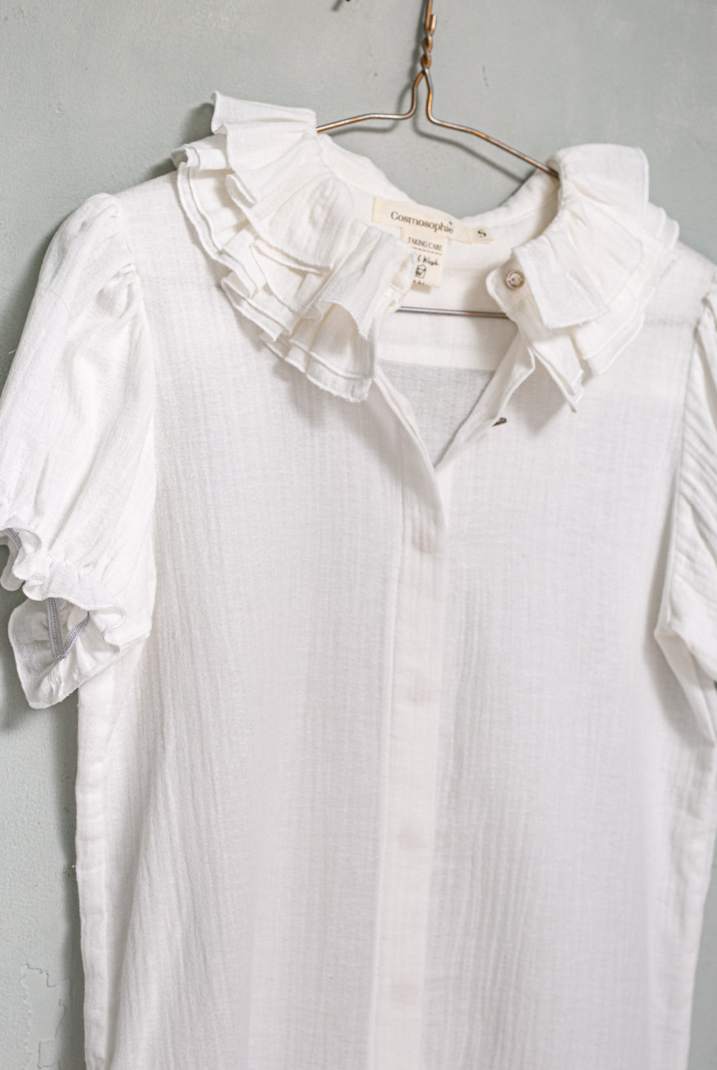 Blusa mujer con cuello de volantes