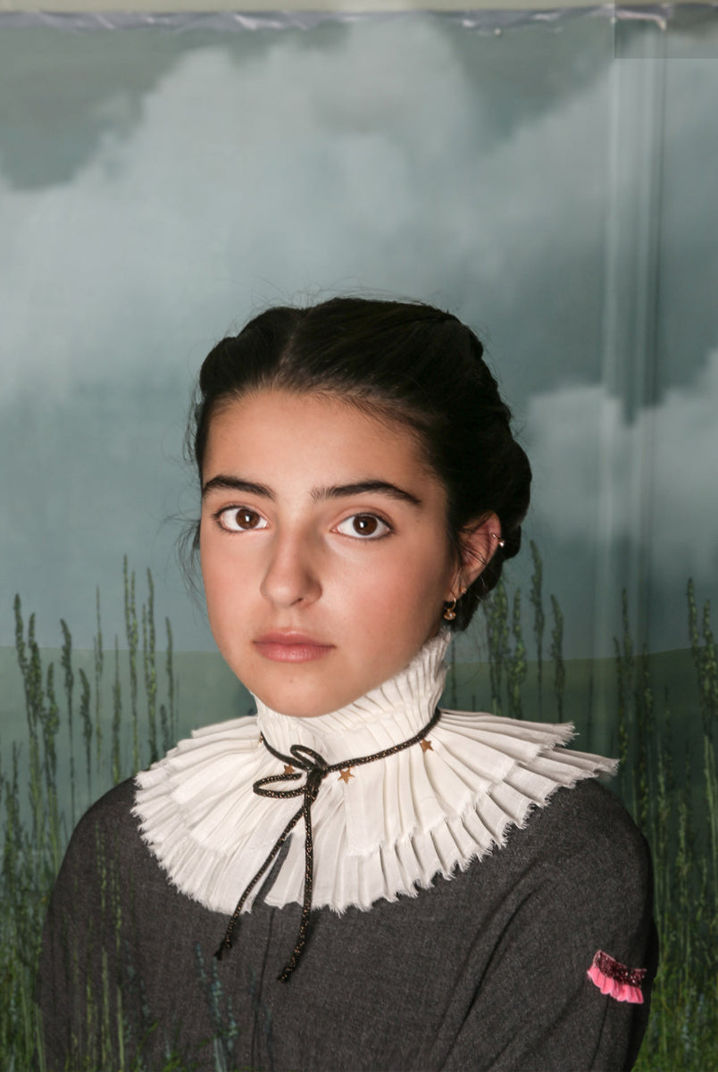 special ocasion dress collar for  wedding guests and flower girl dress. Eco friendly, sustainable fasion. Vestidos de invitada de boda y trajes de arras originales para niñas. Bodas 2018