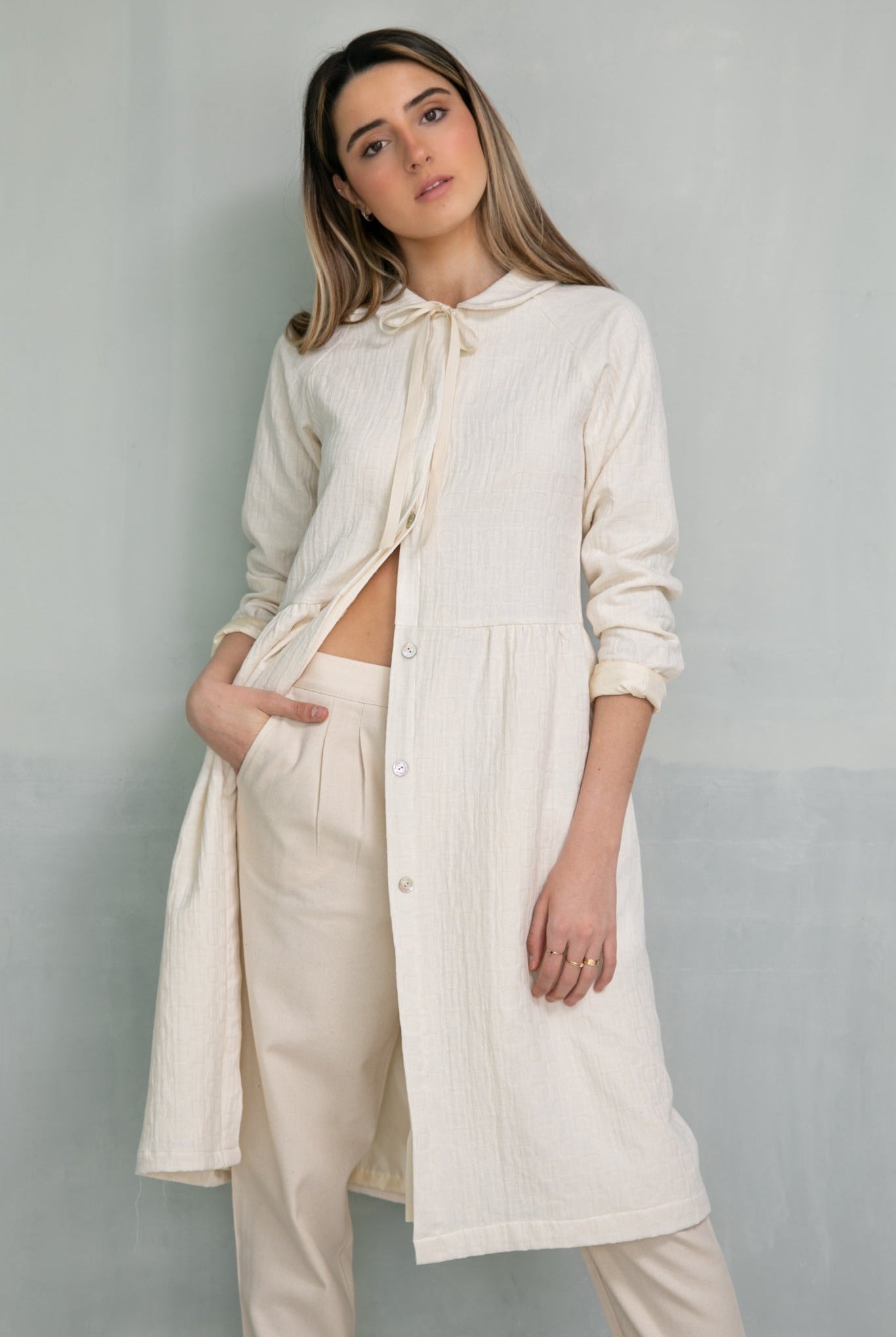 open frot dress coat in Yvory Cosmosophie