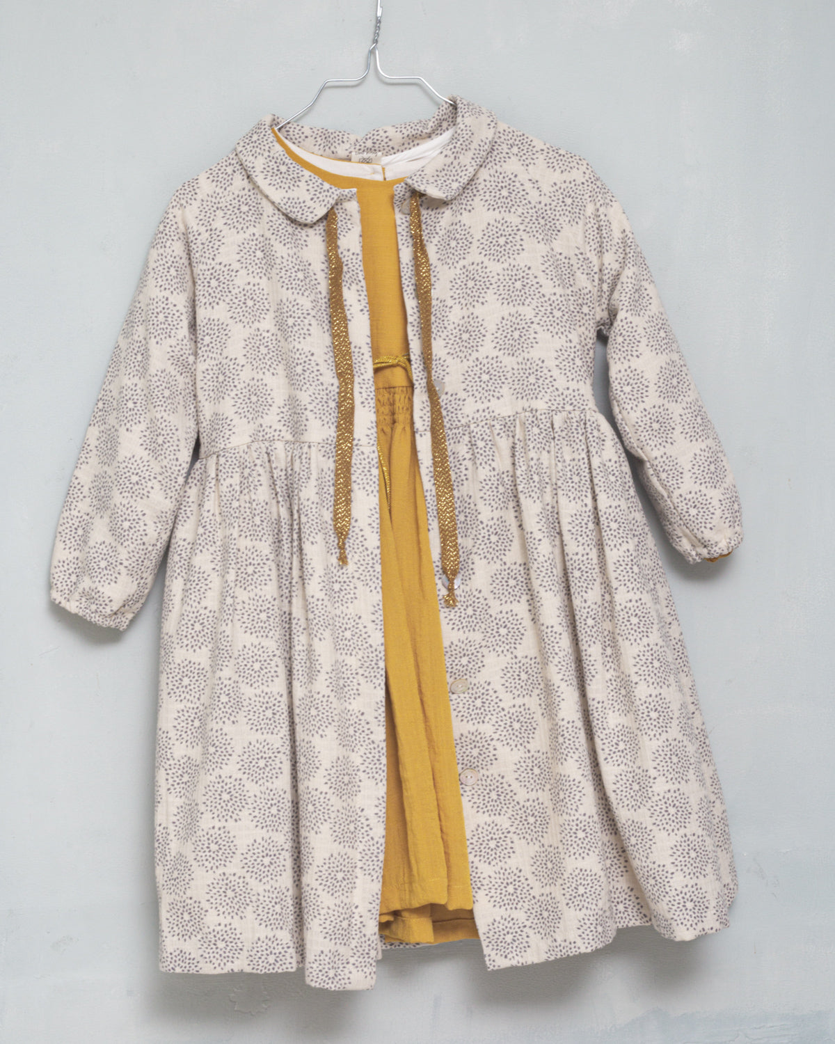 Vestido flores crudo y gris Gemini estampado Cosmosophie