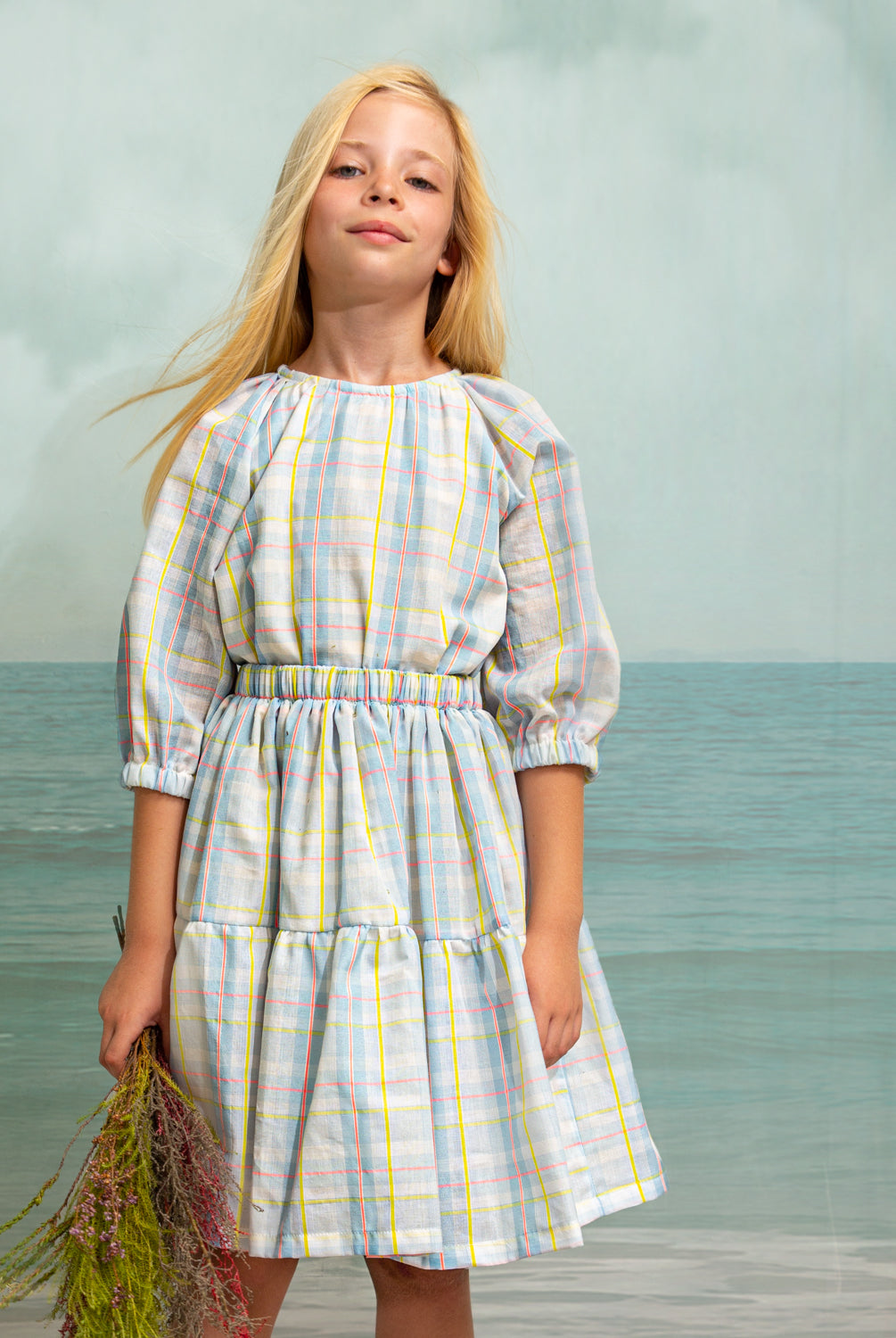 Vestido Isolda cuadros azules Castle