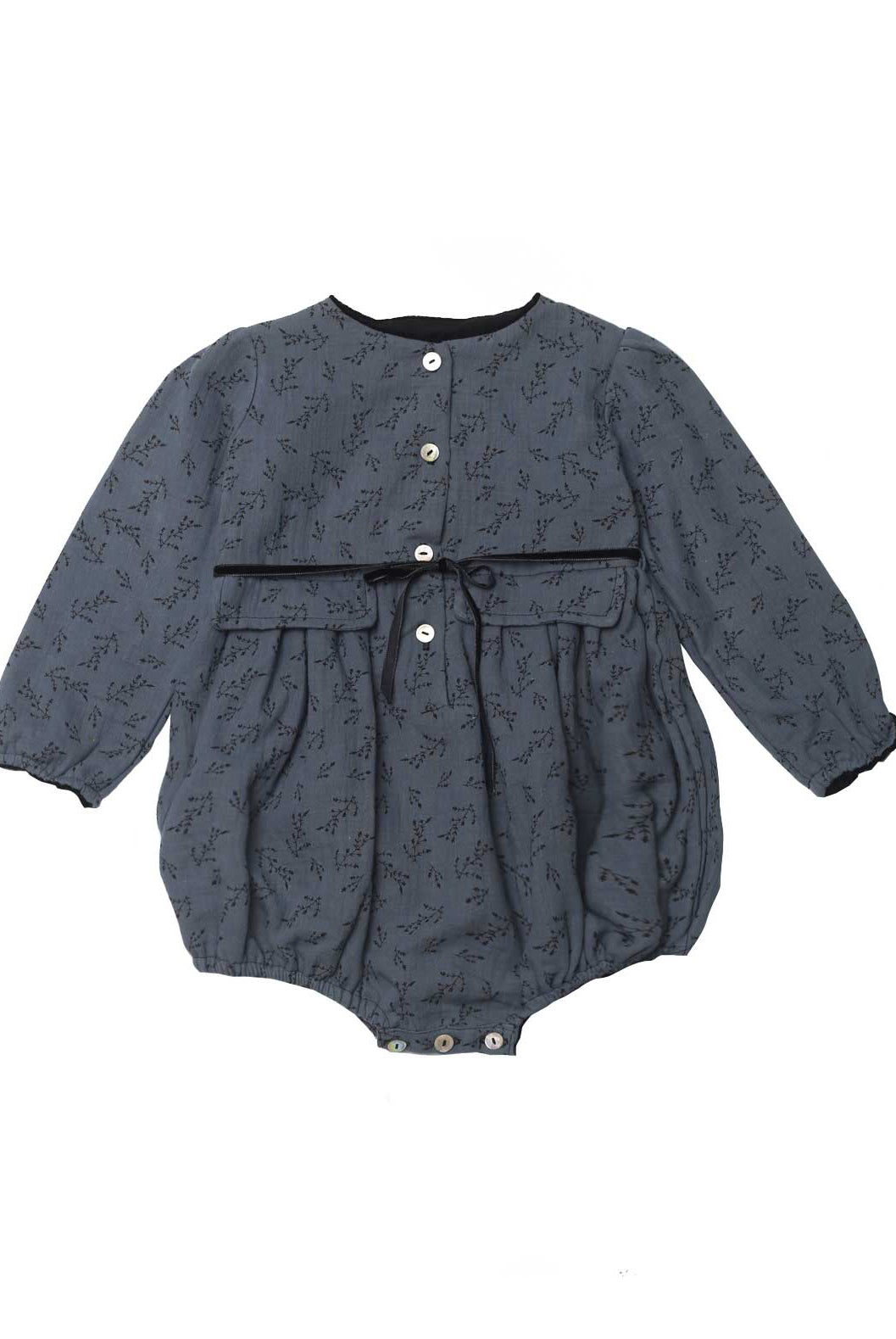 romper for baby in flue for special ocassion. ranita azul con florecitas para bebe