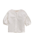 Conjunto en lino blanco bordado para adolescente invitada a boda o primera comunion Cosmosophie.