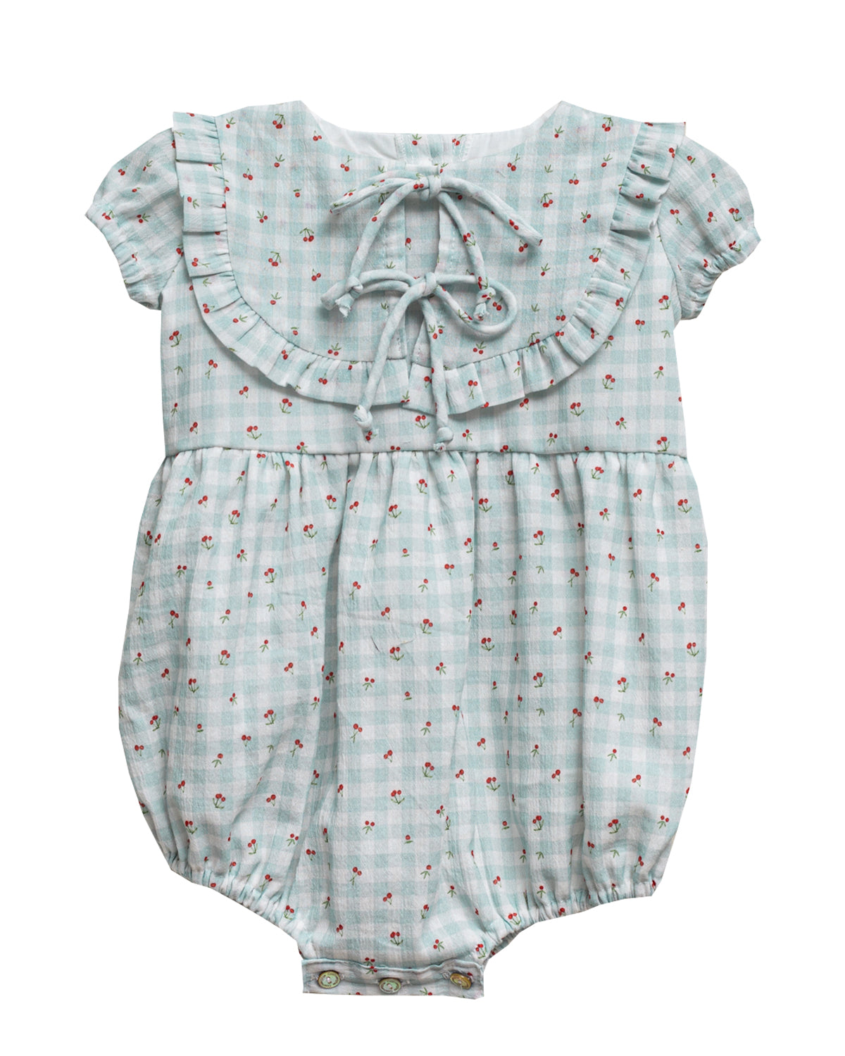 Ranita vichy azul con cerezas de Cosmosophie