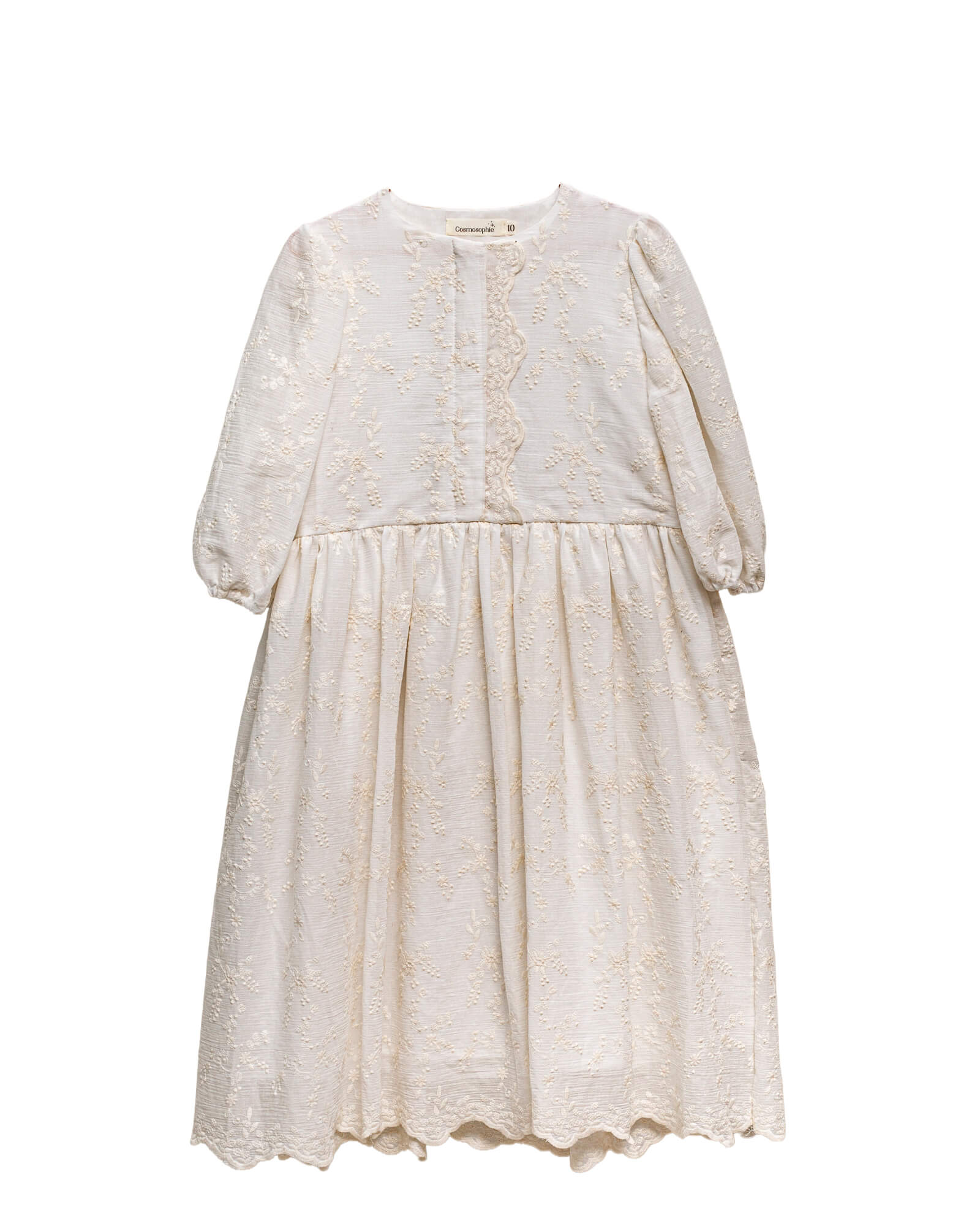 Vestido de bambula bordada para niña Cosmosophie