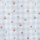 Vestido para niña invitada vichy azul con estampado de cerezas Cosmosophie