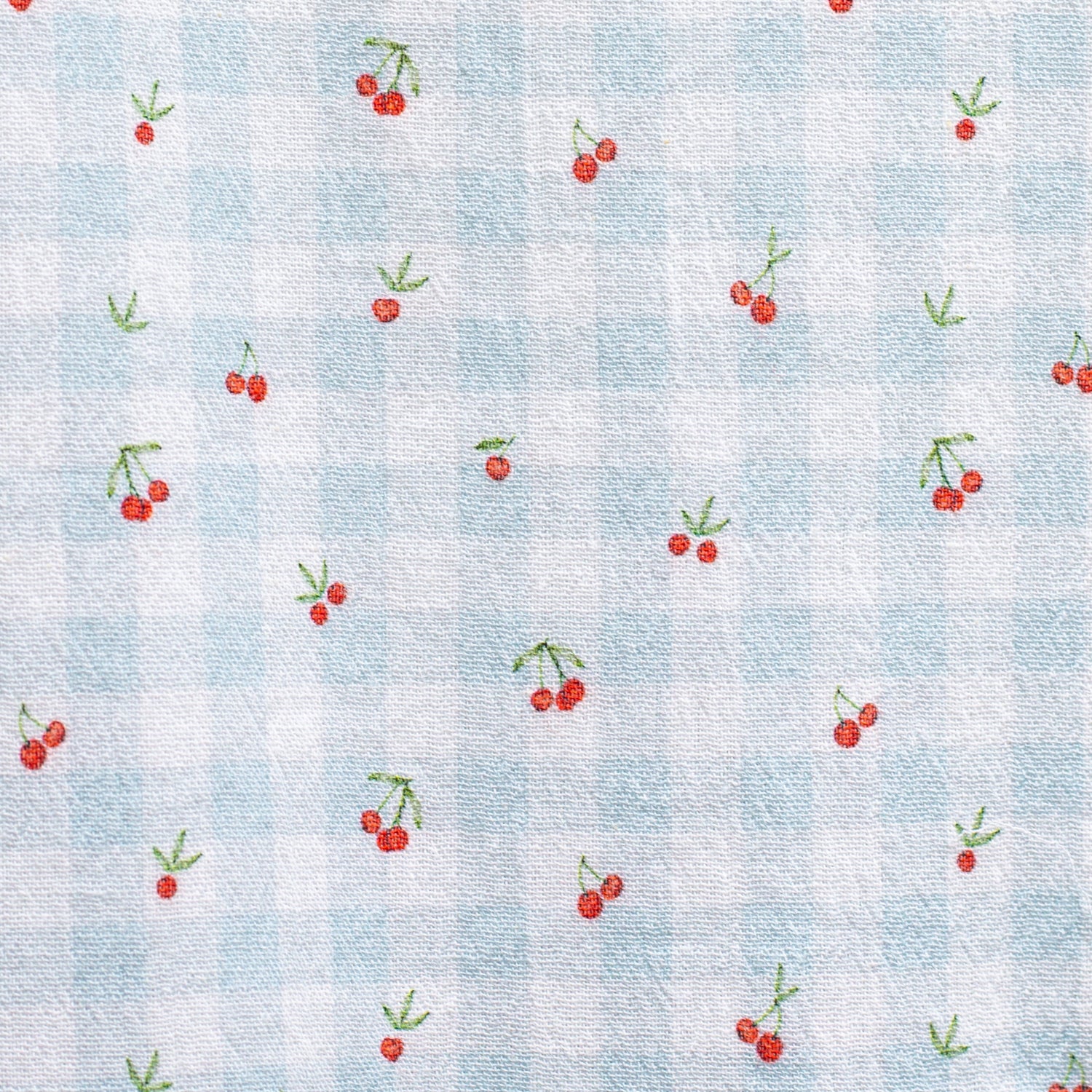 Vestido Cox vichy azul con estampado de cerezas Cherry