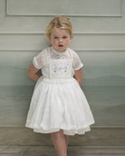 Delantal para traje de arras bordado a mano en blanco de Cosmosophie