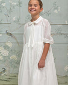 Vestido de comunión niña blanco modelo Gemini. Cosmosophie