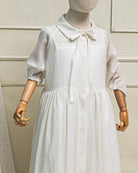Vestido de comunión niña blanco modelo Gemini. Cosmosophie