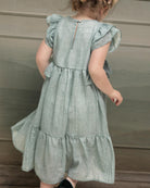 Traje de arras para niña largo en color verde Cosmosphie