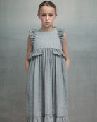 Vestido largo para niña y arras en color gris con volantes Cosmosophie