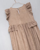 vestido de arras largo el color toffe lino para niñas Cosmosophie