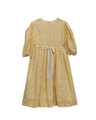 vestido amarillo bordado en blanco Cosmosophie