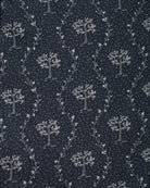 Pichi Hermes de lino azul marino con estampado de arboles de Cosmosophie.